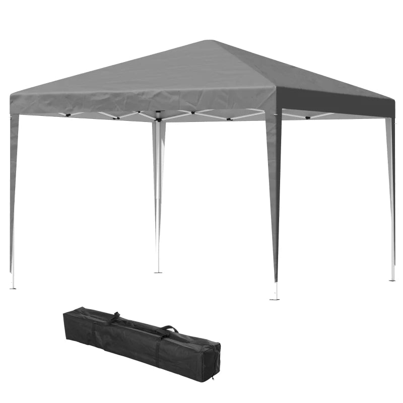 Grey 3x3m Pop Up Garden Gazebo Tent with Adjustable Height & Carrying Bag