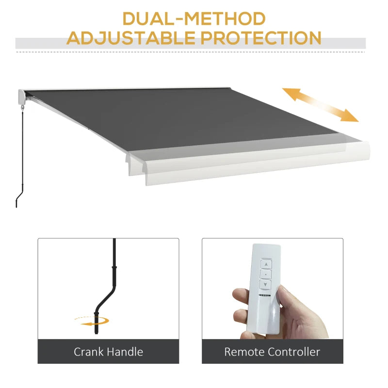 4m x 3m Retractable Electric Awning With Remote and Aluminium Frame