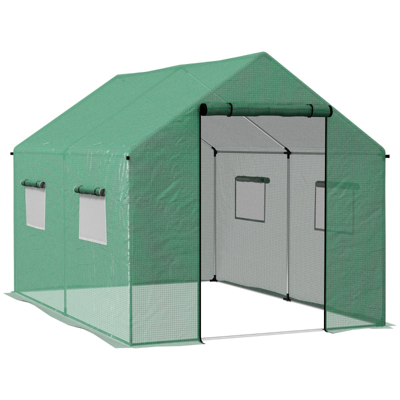 Green Walk-in Polyethylene Greenhouse, 2x3m