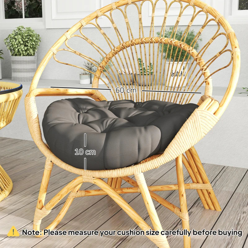 Set of 2 Dark Grey Outdoor Cushions 60cm - Weather Resistant Garden Pillows
