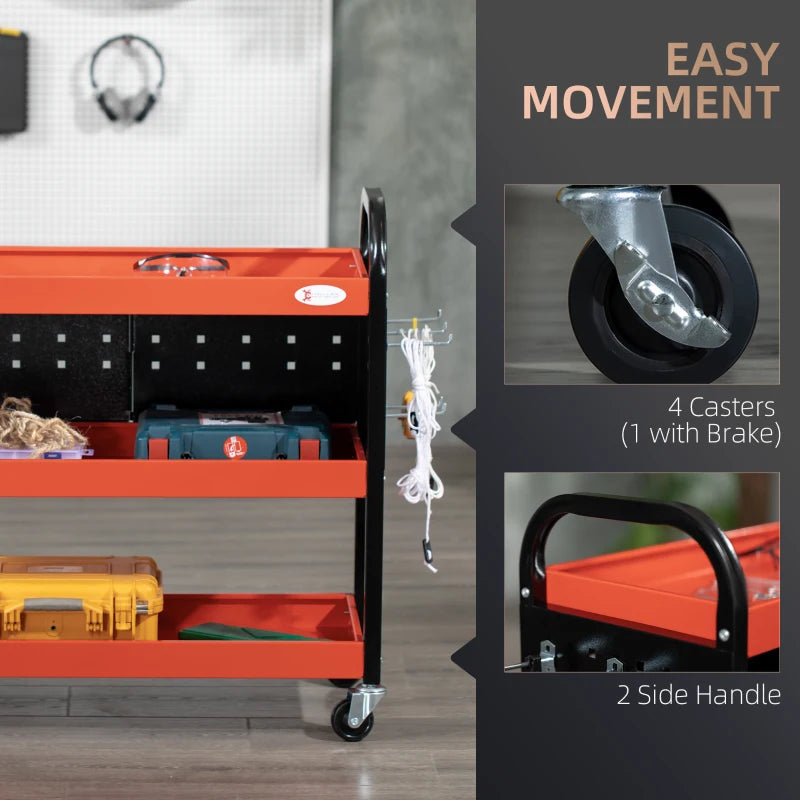 3-Tier Tool Cart for Garage Organization