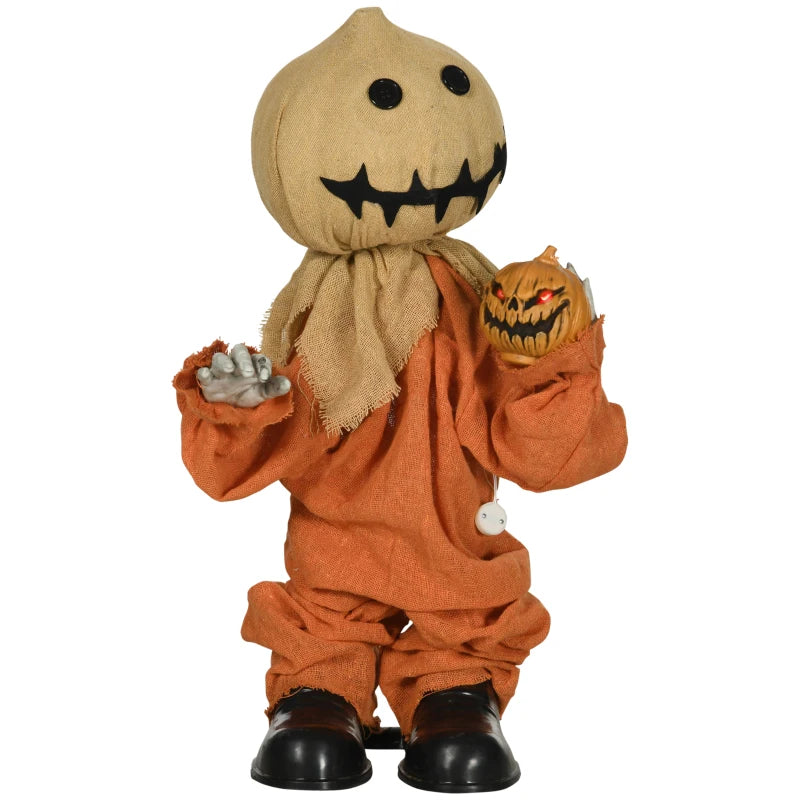 77cm Halloween Scarecrow Decoration - Outdoor Light-Up Eyes & Sound Activated Prop for Spooky Yard Decor
