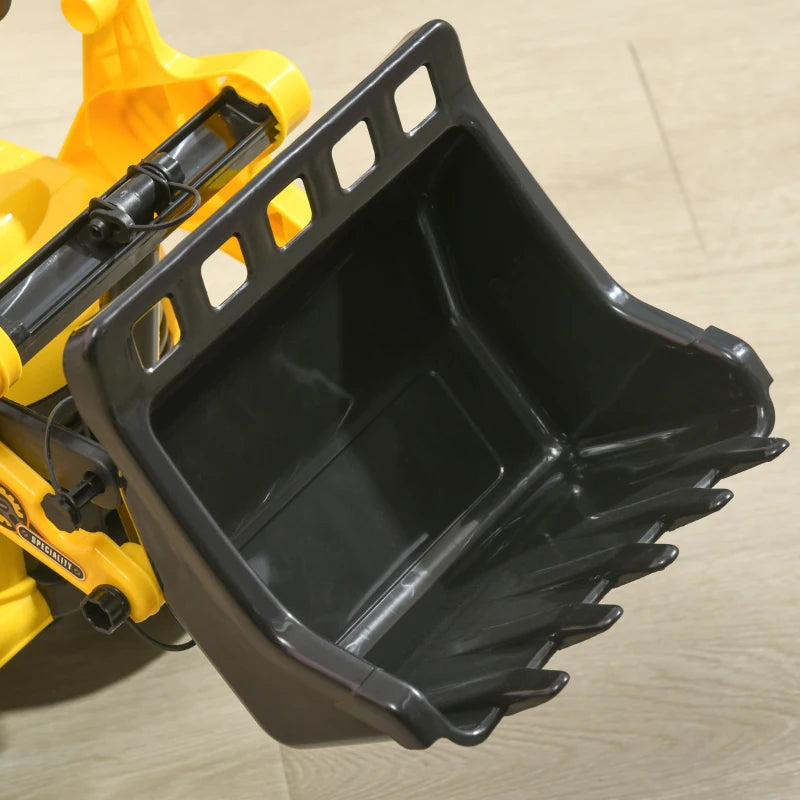 3 in 1 Ride On Toy Bulldozer for Toddlers Digger Excavator Scooter Storage Cart