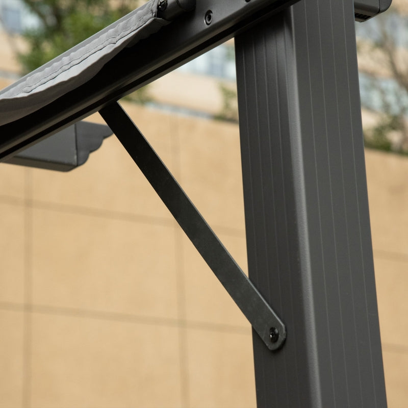 3 x 3 m Grey Aluminum Gazebo with Retractable Roof