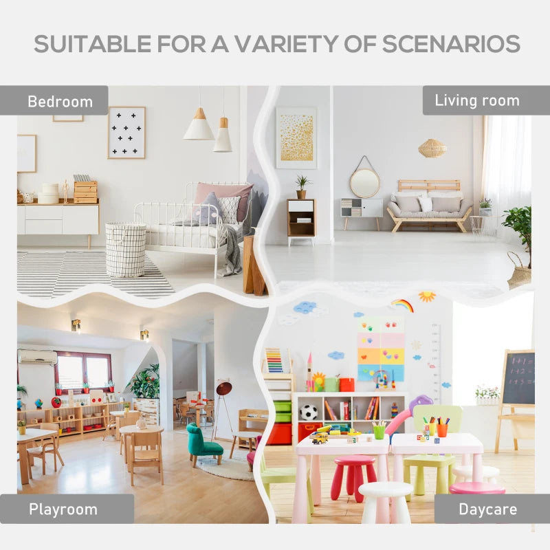 3-Piece Kids Table & Chairs Set - Mini Furniture for Playroom & Bedroom with Storage Drawers - Safe for Ages 2-4, White