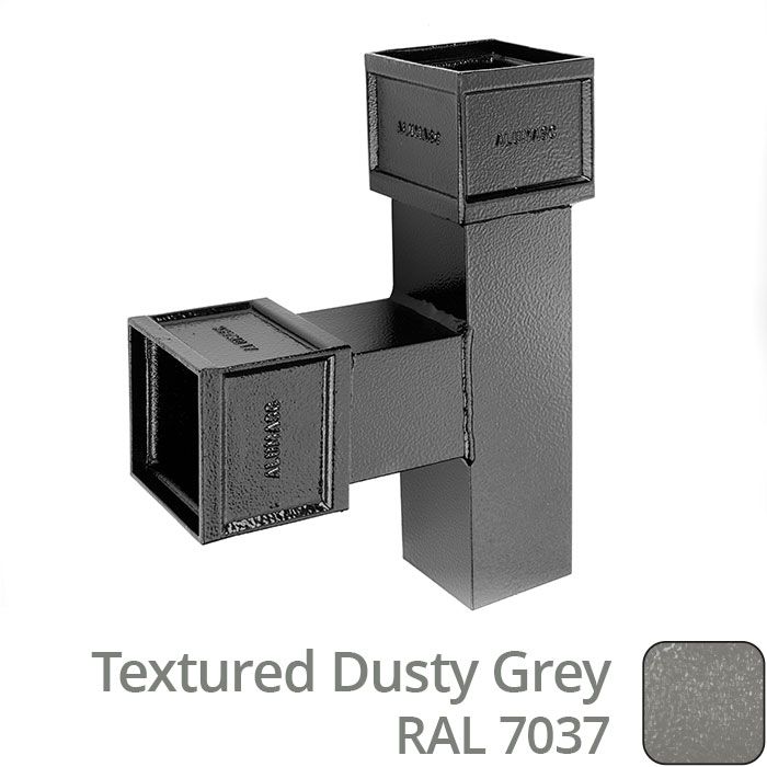 Alumasc 75 x 75mm (3"x3") Cast Aluminium 112 Degree Branch without Ears - Textured 7037 Dusty Grey