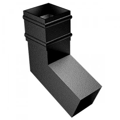 Alumasc 100 x 75mm (4"x3") Cast Aluminium Downpipe 112 Degree Bend without Ears - Textured Black