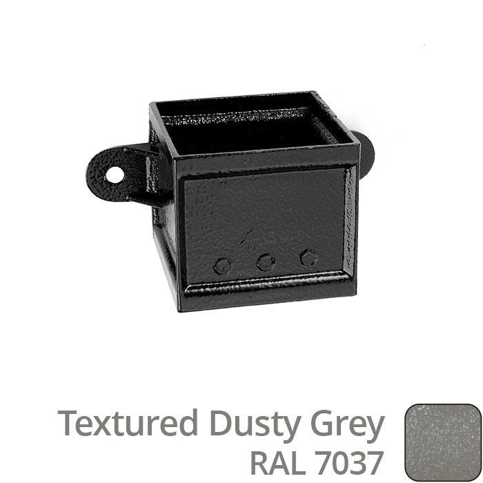 Alumasc 75 x 75mm (3"x3") Cast Aluminium Eared Socket - Textured 7037 Dusty Grey