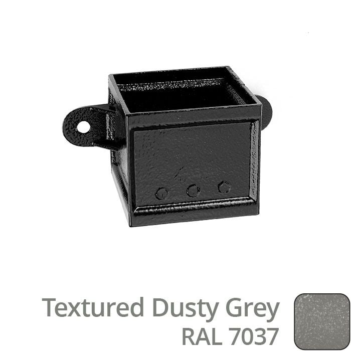 Alumasc 100 x 75mm (4"x3") Cast Aluminium Eared Socket - Textured 7037 Dusty Grey