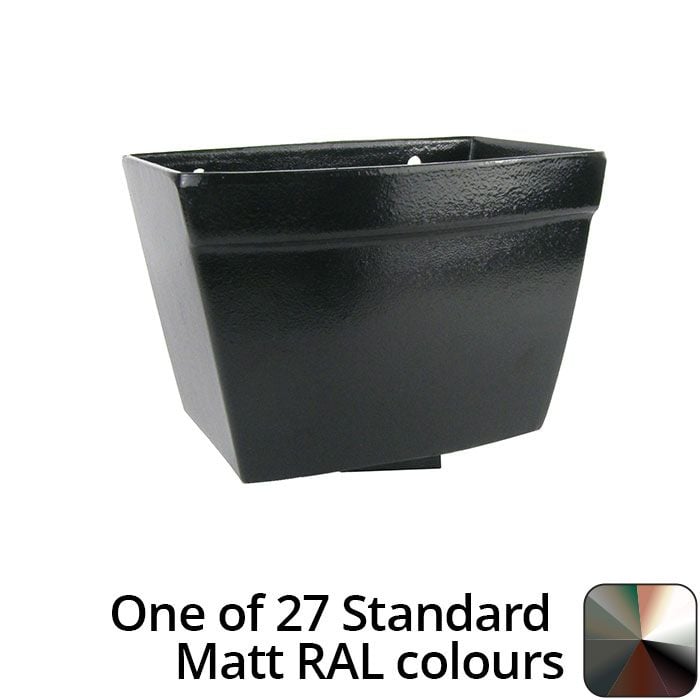 Alumasc 75 x 75mm (3"x3") Cast Aluminium Rectangular Hopper - 260 x 190 x 180mm - One of 26 Standard Matt RAL colours TBC