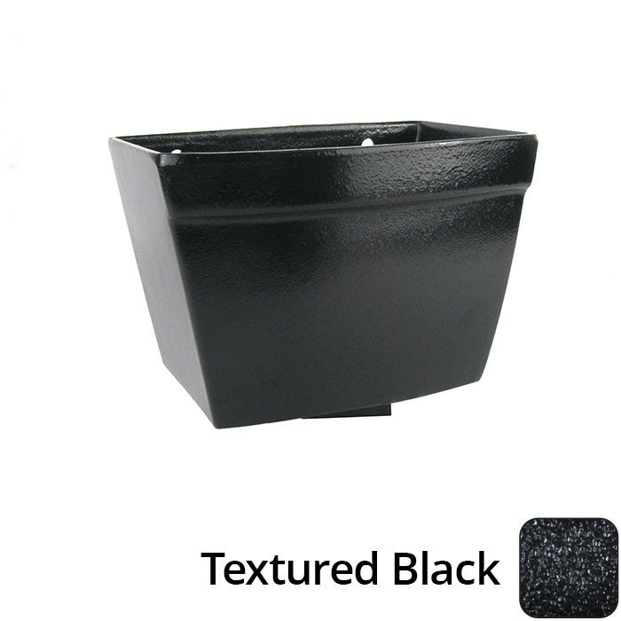 Alumasc 100 x 75mm (4"x3") Cast Aluminium Rectangular Hopper - 260 x 190 x 180mm - Textured Black