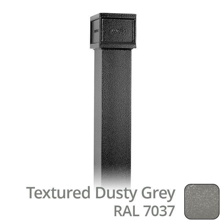 Alumasc 75 x 75mm (3"x3") x 2m Cast Aluminium Downpipe with  Non-eared Socket - Textured 7037 Dusty Grey