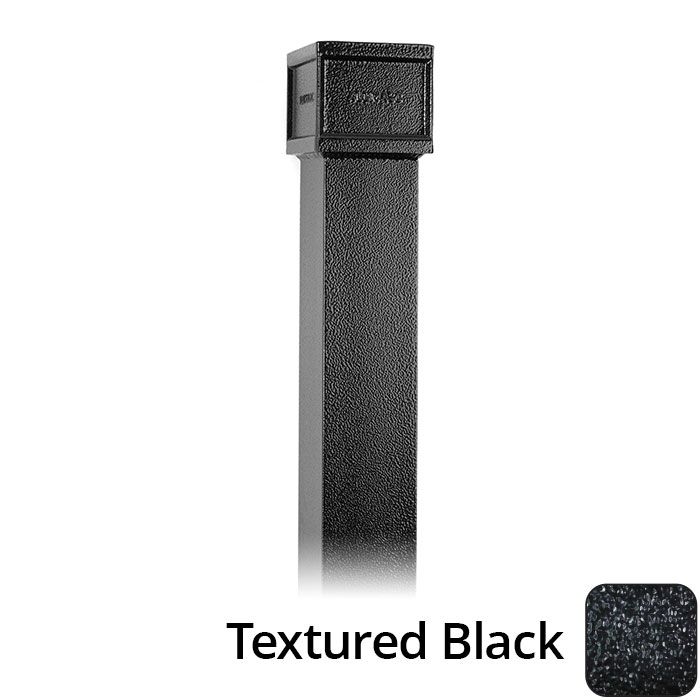 Alumasc 100 x 75mm (4"x3") x 3m Cast Aluminium Downpipe with Non-eared Socket - Textured Black