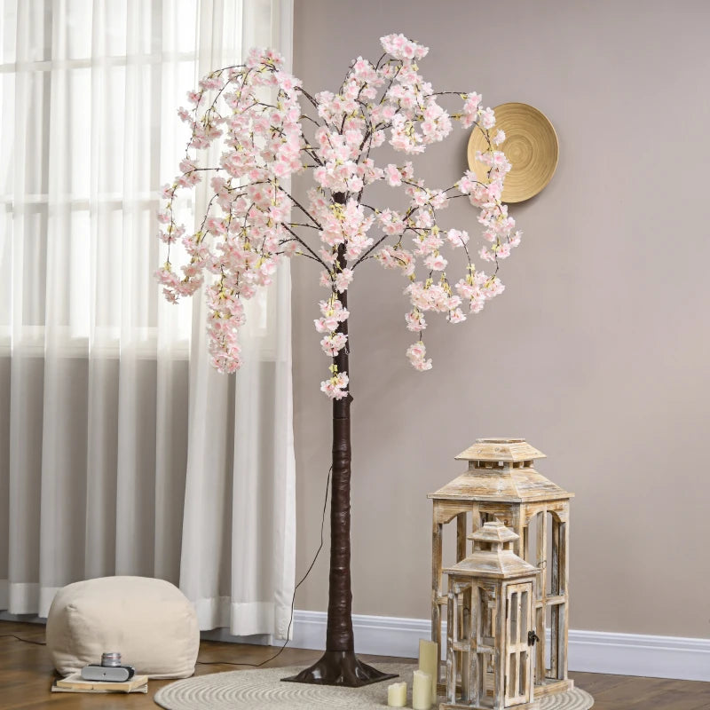450 LED Pink Blossom Tree - Decorative Artificial Lighted Tree for Home, Garden, Wedding, and Party Decor