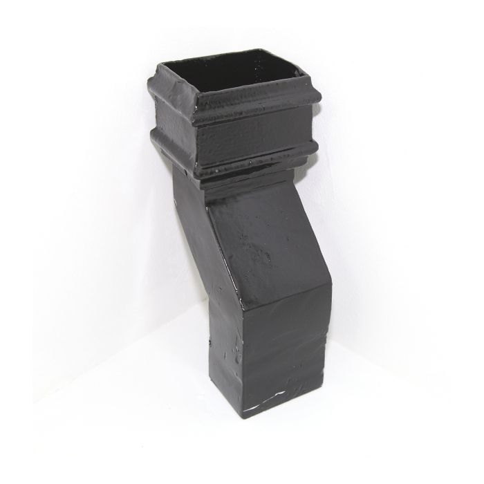 Hargreaves Cast Iron 75x75mm Plain Square Plinth Offset 115mm Projection  - Painted Black
