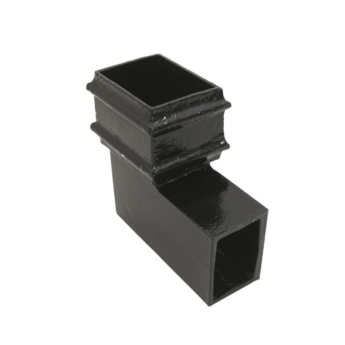 Hargreaves Cast Iron 75x75mm 92.5 Degree Square Bend  - Painted Black
