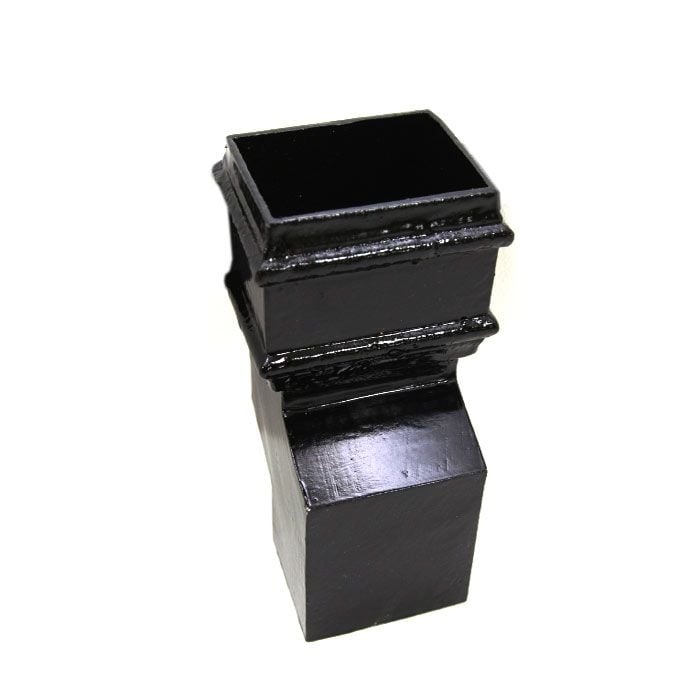 Hargreaves Cast Iron 100x100mm Plain Square Anti-Splash Shoe  - Painted Black