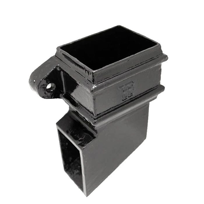 Hargreaves Cast Iron 100x100mm Left Hand Eared Square Shoe  - Painted Black