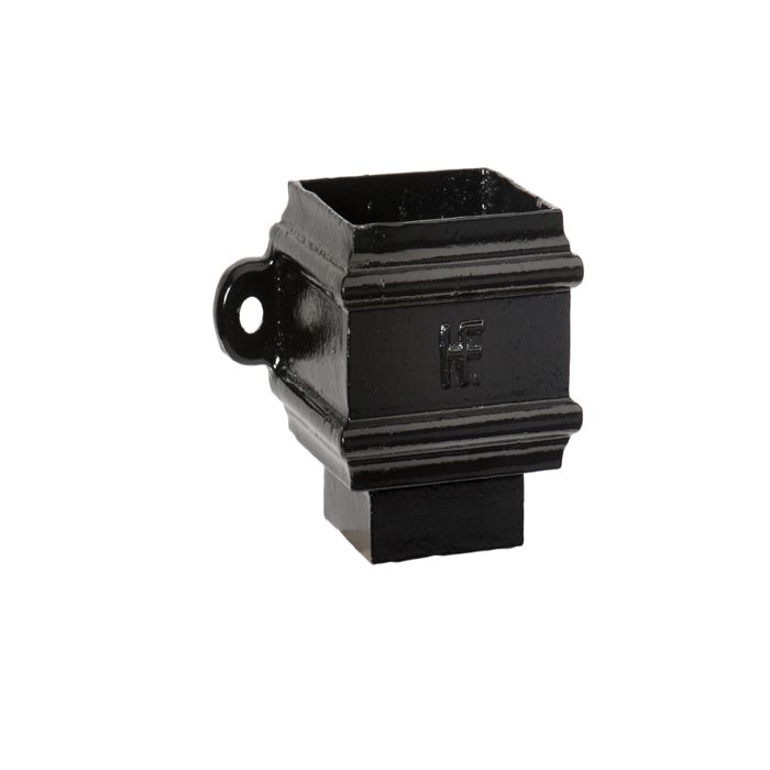 Hargreaves Cast Iron 75x75mm Eared Square Loose Socket with Spigot  - Painted Black