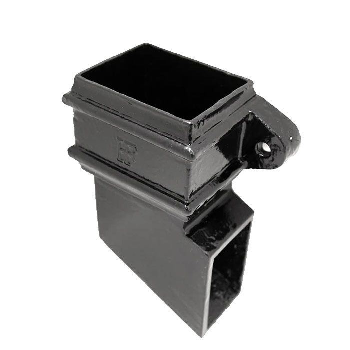 Hargreaves Cast Iron 75x75mm Right Hand Eared Square Side Shoe  - Painted Black