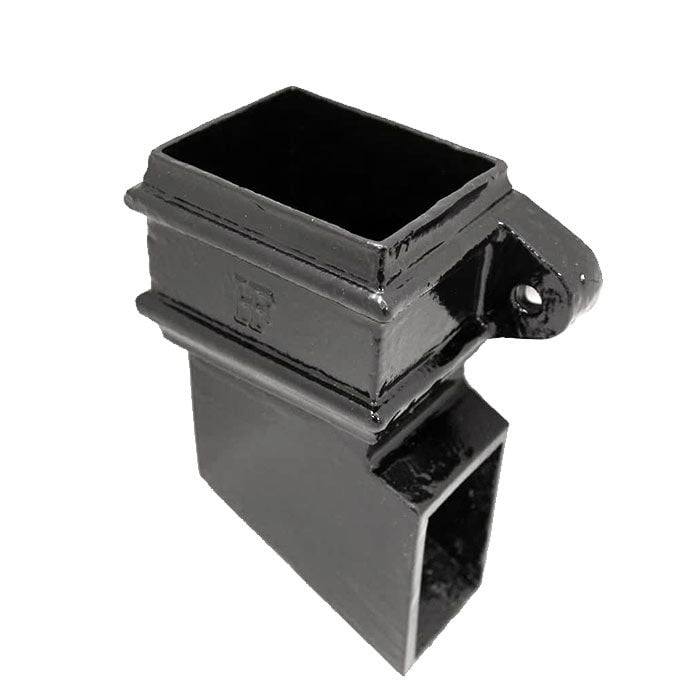 Hargreaves Cast Iron 100x100mm Right Hand Eared Square Shoe  - Painted Black