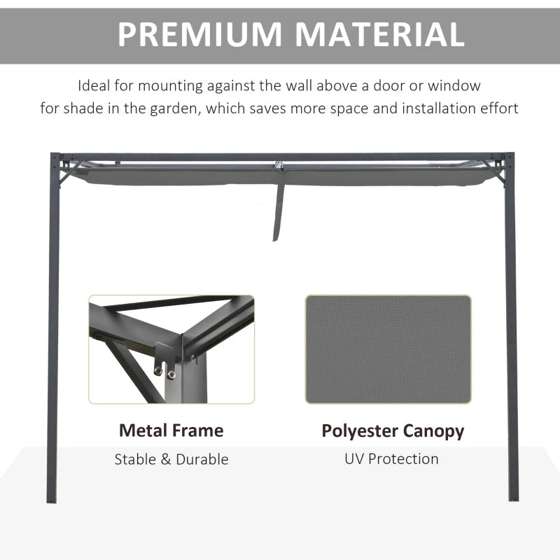 Grey Retractable Canopy Pergola Gazebo