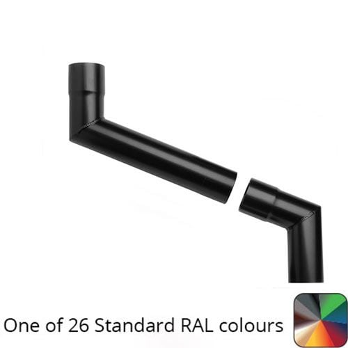 76mm (3") Round Swaged and Mitred Aluminium Downpipe 500mm (max) Adjustable Offset - One of 26 Standard Matt RAL colours TBC