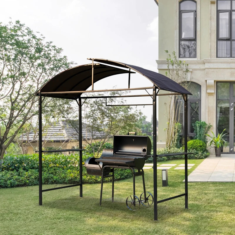 Metal BBQ Gazebo Canopy - Coffee