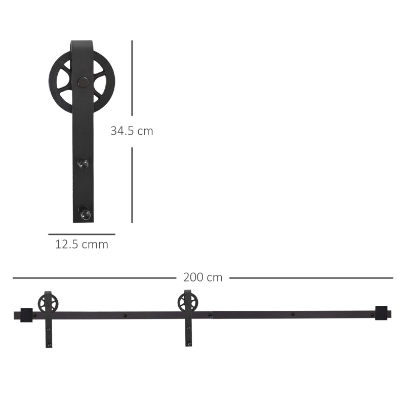 6.6 FT Sliding Barn Door Hardware Kit