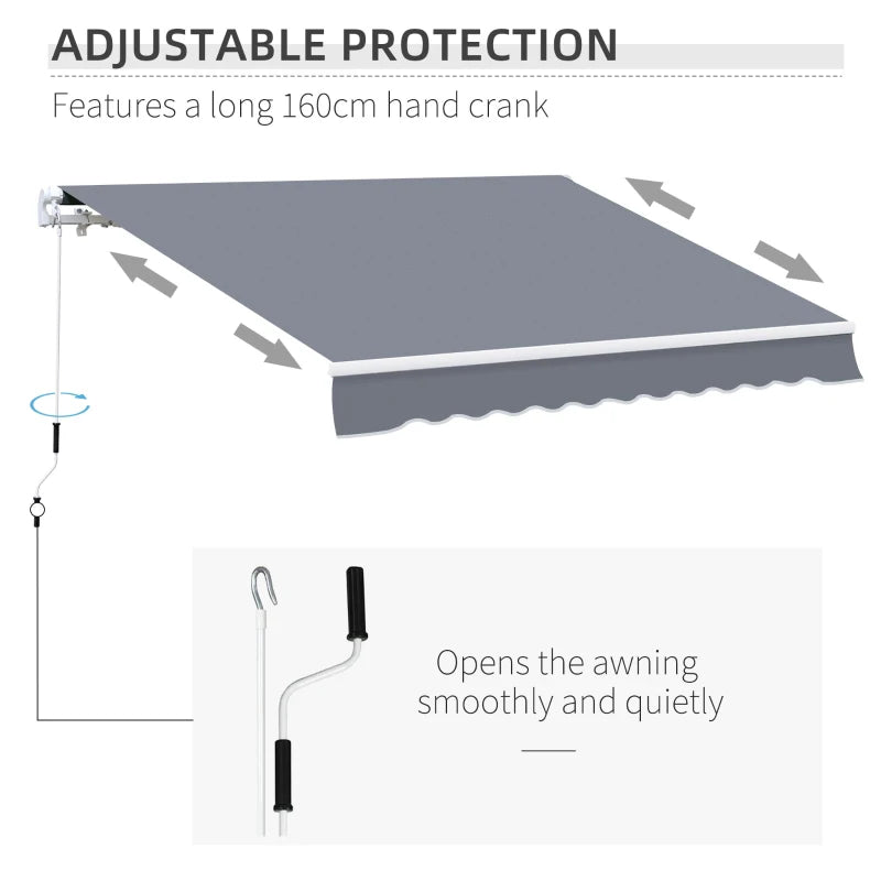 Grey 4m x 3m Awning - Fully Retractable