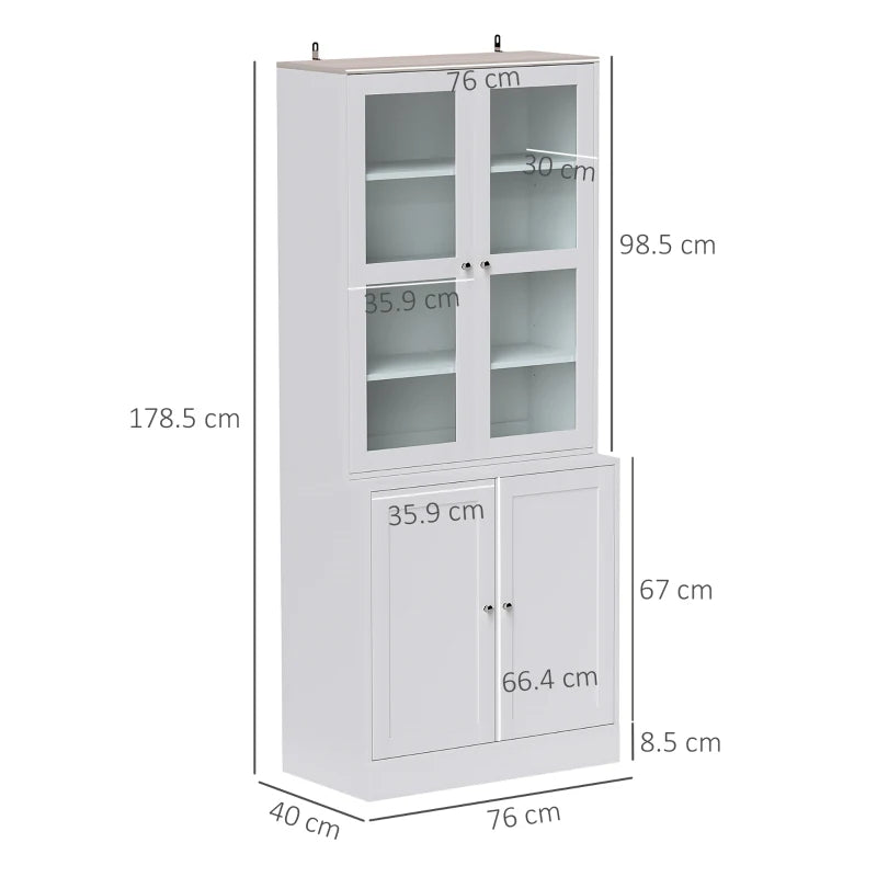 Double Storage Display Cabinet - Elegant White Finish, Stylish Home Organizer, Perfect for Living Room or Office Storage Solutions