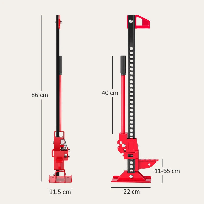3 Tonne High Lift Farm Jack 33 Inch for 4x4 Tractors Trucks Agricultural Use Red