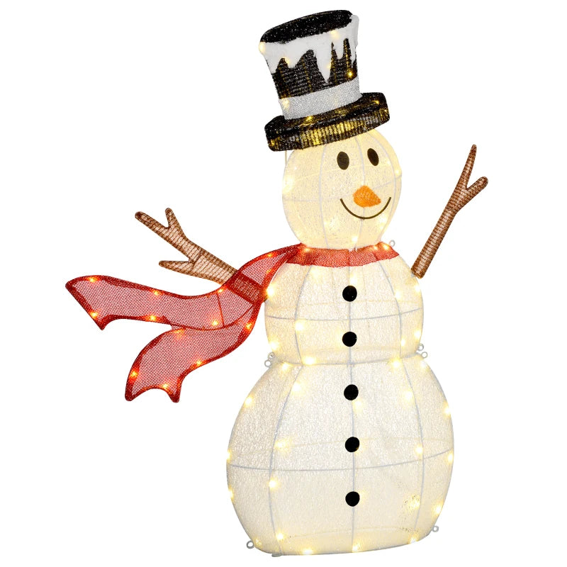 3ft 78 LED Light Outdoor Snowman Decoration with Accessories - Perfect Holiday Yard Decor for Christmas
