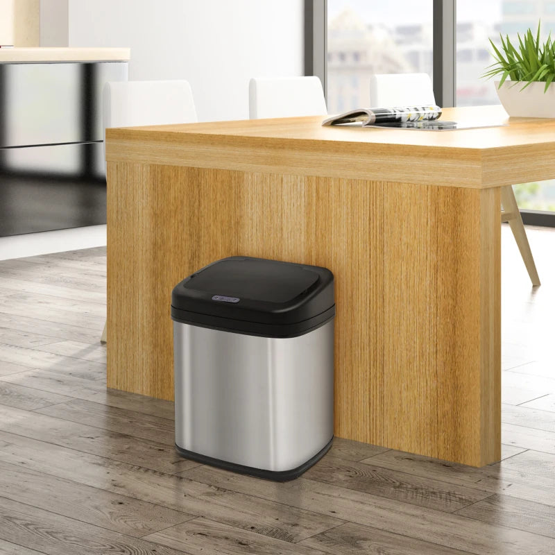 Luxury 20L Automatic Sensor Dustbin - Stainless Steel Kitchen Waste Bin with Bucket, 33x25x42.5CM, Touchless Rubbish Trashcan