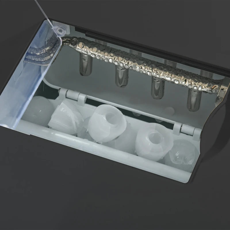 3L Ice Maker & Water Dispenser - 12kg Daily, 9 Ice Cubes in 6-10 Mins, Compact Black Ice Machine