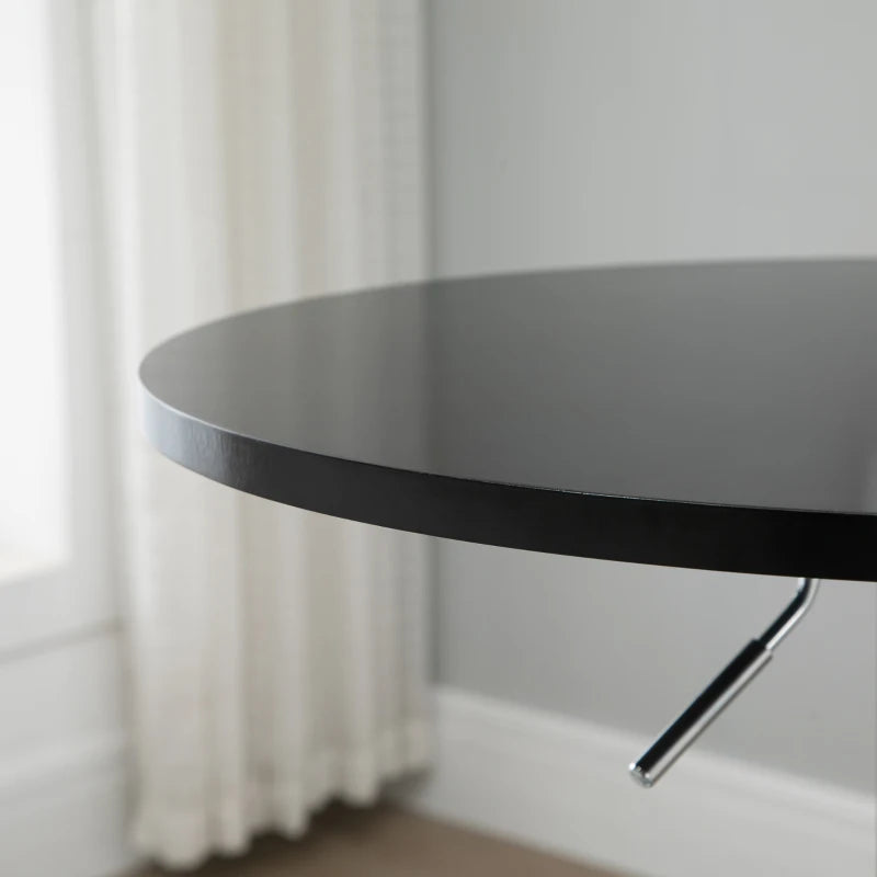 Round Height Adjustable Bar Table with Metal Base - Stylish Pub Desk for Home Bar, Dining Room & Kitchen - Black