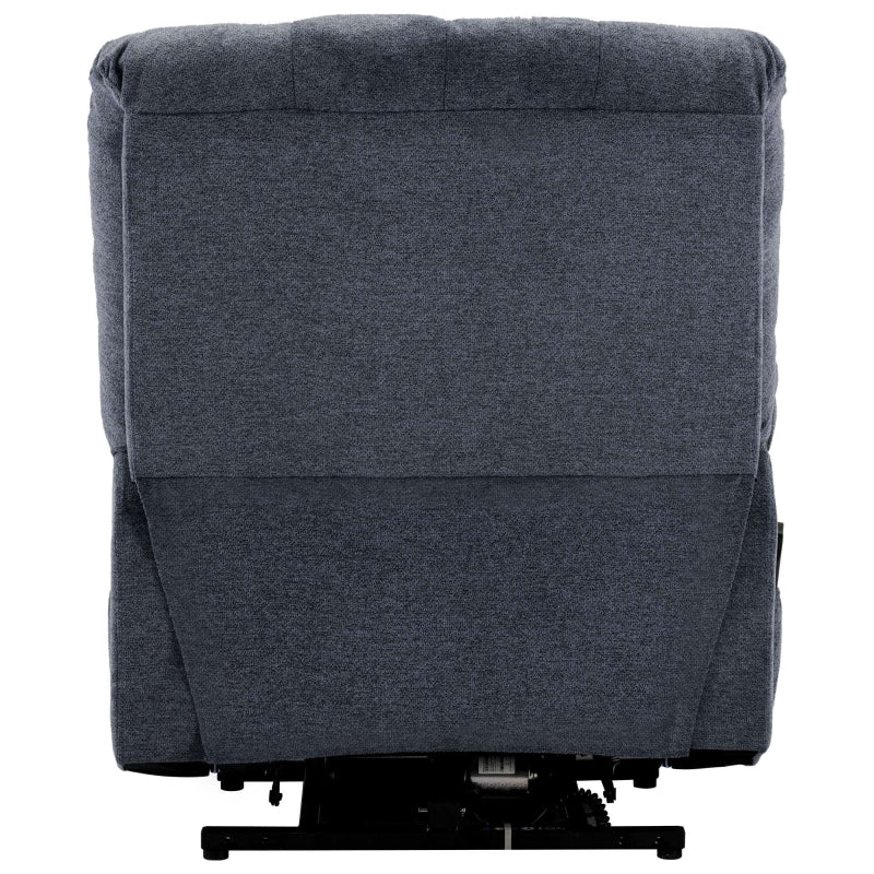 Electric Recliner Armchair with Heating, Massage, USB Ports, and Side Pockets - Light Grey-Blue, 92x94x105 cm