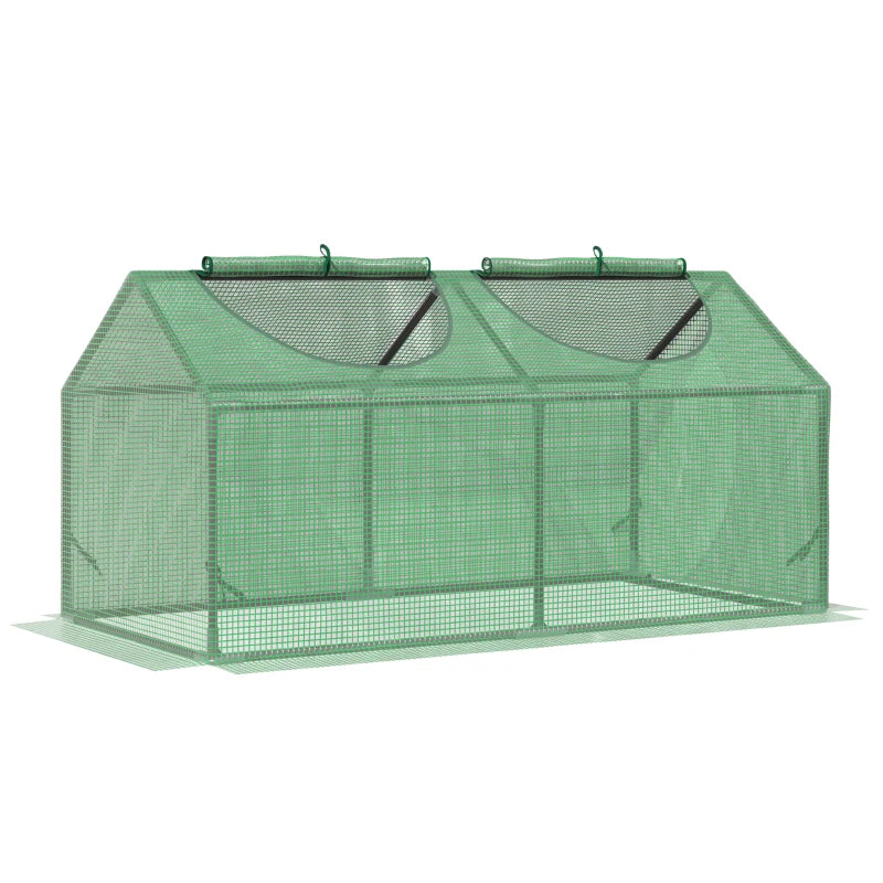 Green Outdoor Plant Grow House with Observation Windows, 120 x 60 x 60 cm