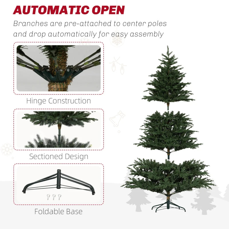 6ft LED Lights Artificial Christmas Tree - Pre-Lit Holiday Decor for Festive Home Decoration - Easy Assembly & Realistic Look