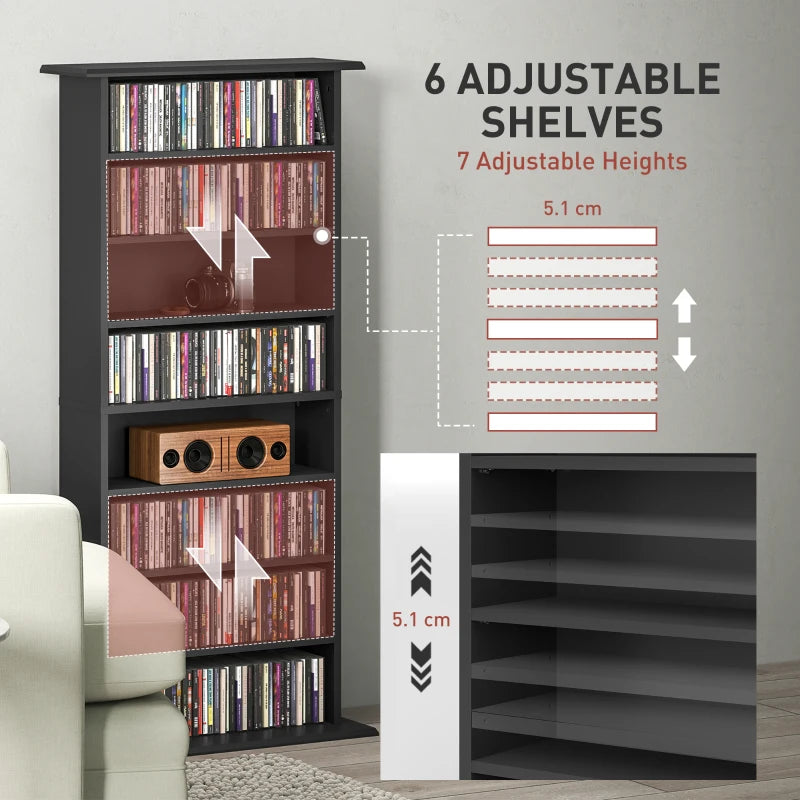 360 CD Storage Unit - Black | Stylish & Durable Media Organizer for CDs, DVDs, and Games | Space-Saving Design