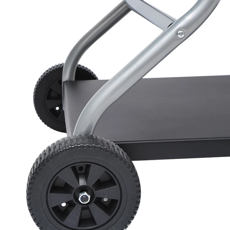 Portable Black Charcoal BBQ Grill with Wheels