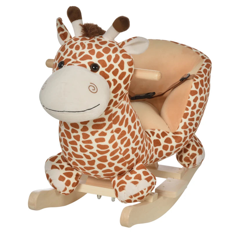Giraffe Rocking Horse Toy for Kids - Safe Seat Belt for Toddlers - Perfect Baby Gift for Playtime