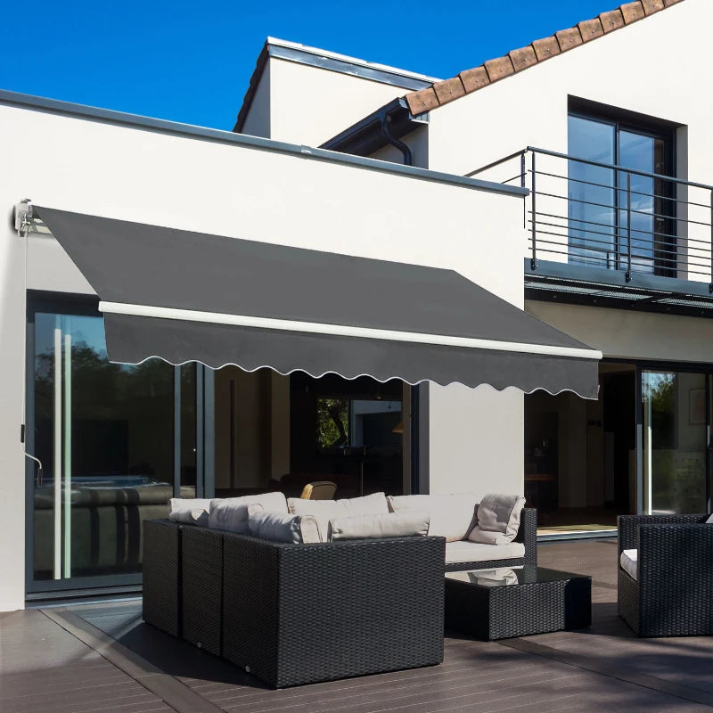 3.5m x 2.5m Dark Grey Retractable Awning Canopy