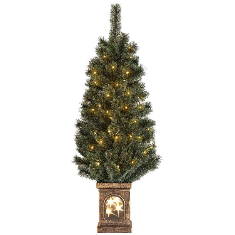 4ft Realistic Artificial Christmas Tree with 80 Warm White LED Lights & Remote - 8 Modes, Perfect for Holiday Decor