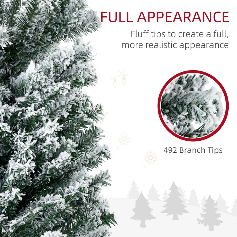 6' Prelit Artificial Christmas Tree with Colorful LED Lights, Flocked Tips, Berries & Pine Cones - Holiday Decor