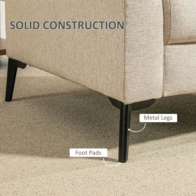 Beige Linen-Look Armchair for Stylish Living Room Decor