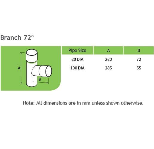 80mm Copper Downpipe 70 Degree Branch