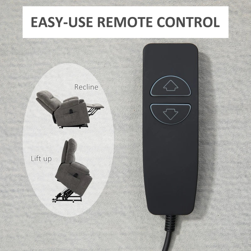 Electric Riser Recliner Chair for Elderly with Remote Control - Comfortable Power Lift Chair in Grey