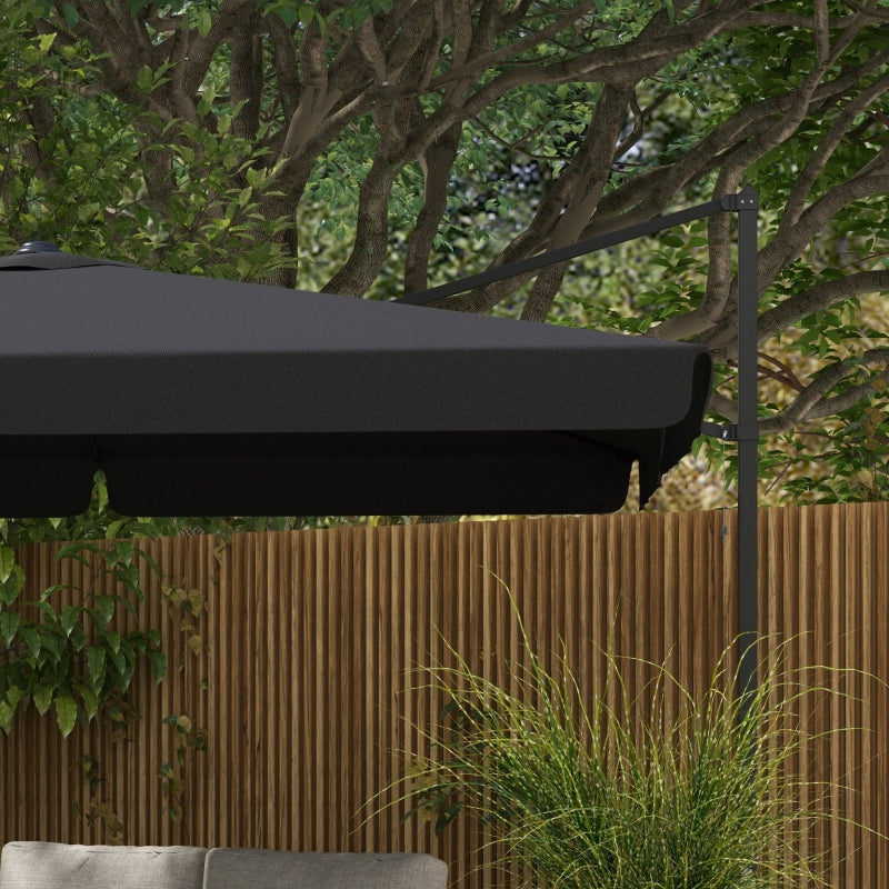 Grey 3m Cantilever Parasol with Adjustable Canopy