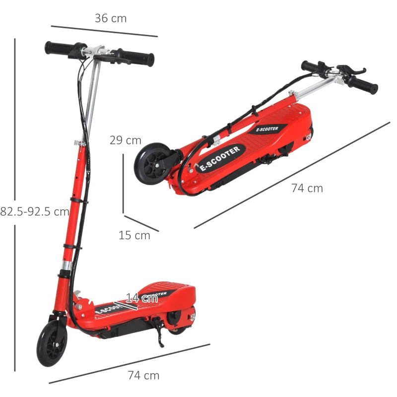 Folding Electric Kids Scooter for Ages 7-14 - Red/Black Ride-On Fun, Lightweight & Portable